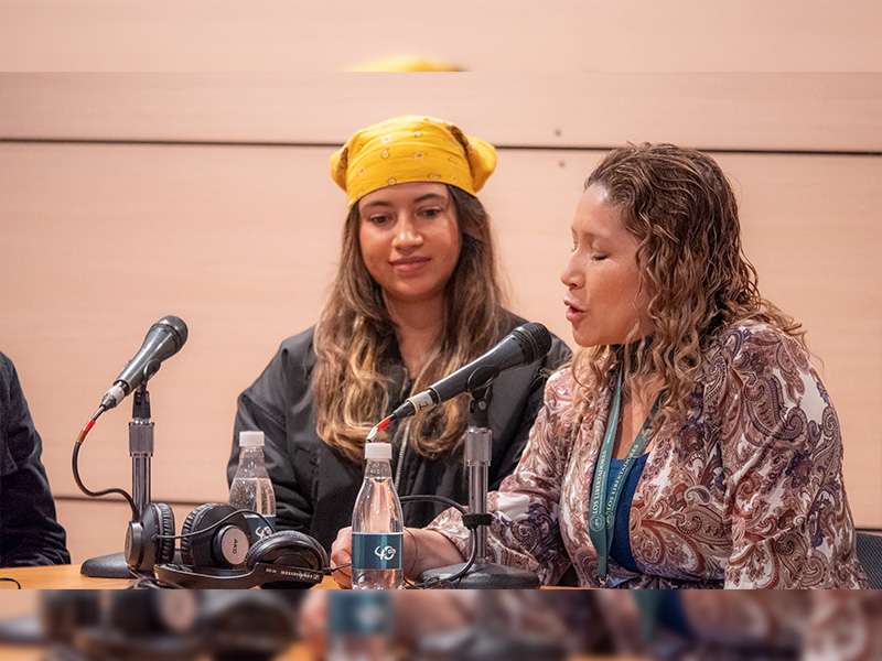 Catherine Flórez y Ana Milena Castro en el Foro de Egresados Nuevas Tendencias en Comunicación 2023-1