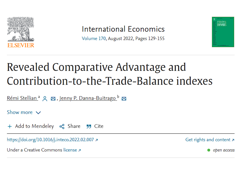 Revealed comparative advantage and contribution to the trade balance indexes